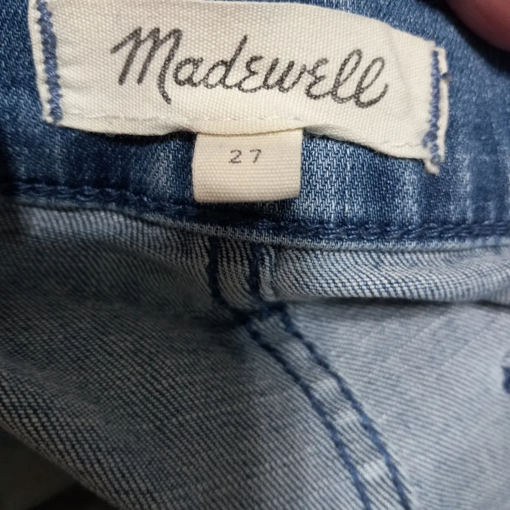 Madewell 28 High Rise Rainbow Stitched Pocket Stretch Jeans Shorts - Image 2