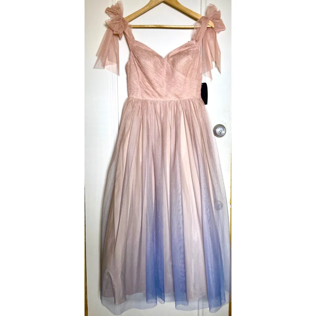 Aidan Ombré Mesh tea Length Dress - Image 4