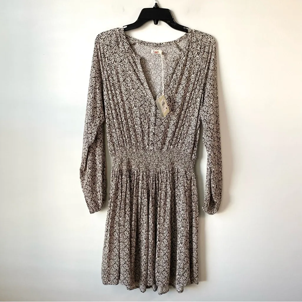 Faherty Montara Leaf Long Sleeve Dress S - Image 5