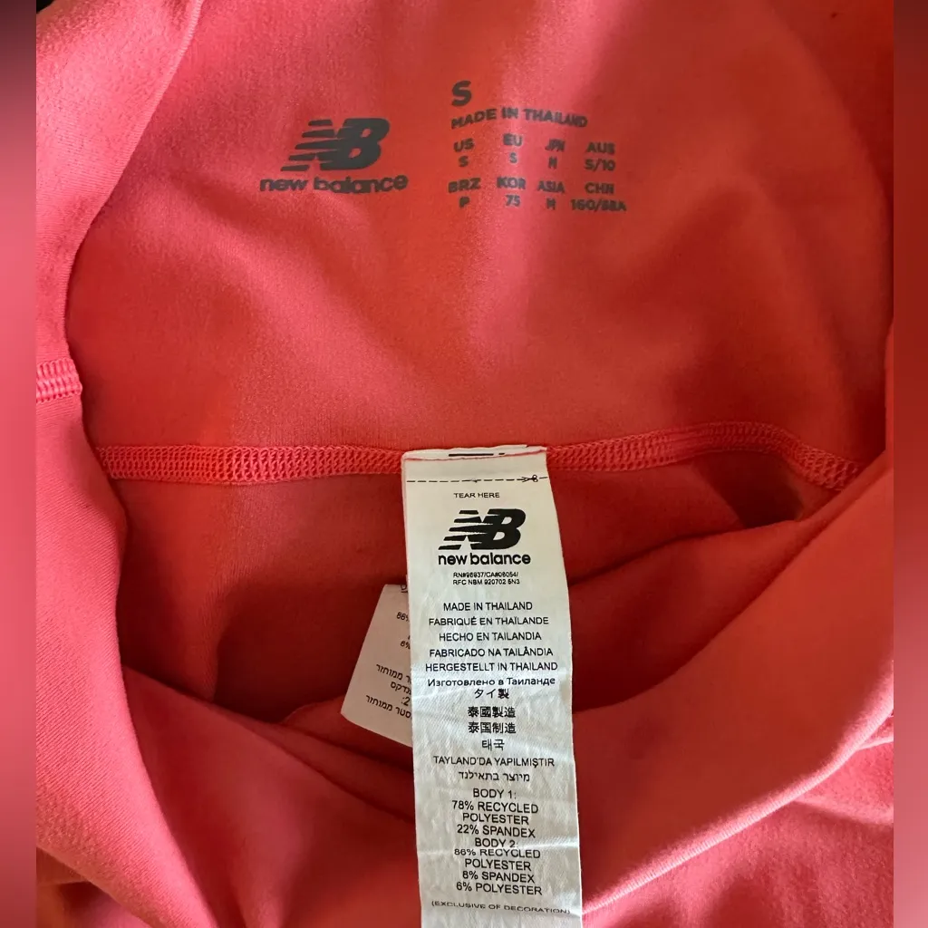 New Balance Salmon Pink Activewear Leggings for Pilates, Yoga, Running / Small - Image 7