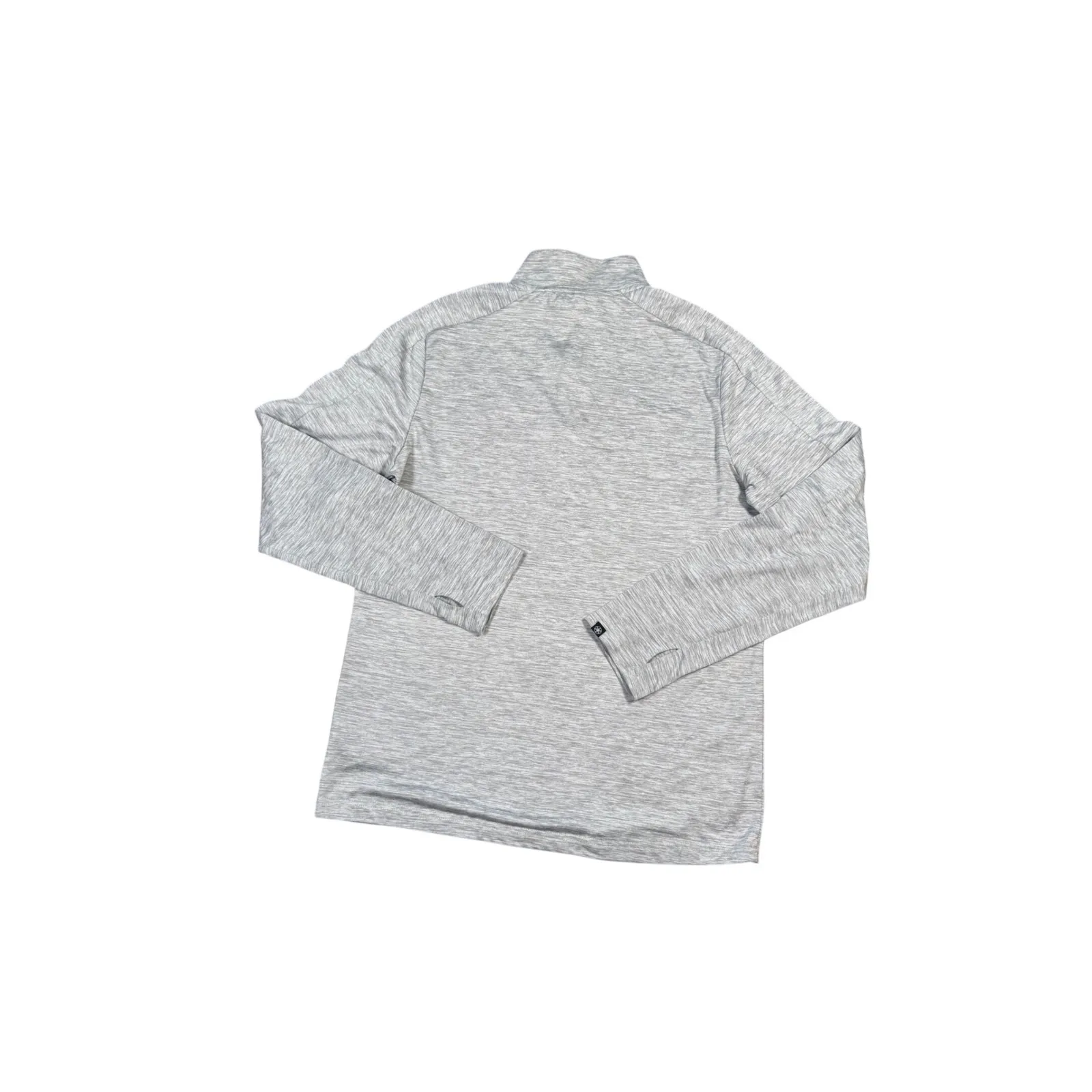 Gaiam Womens‎ Gray Heathered Half Zip Pullover Thumb Hole Athletic Top - Image 4