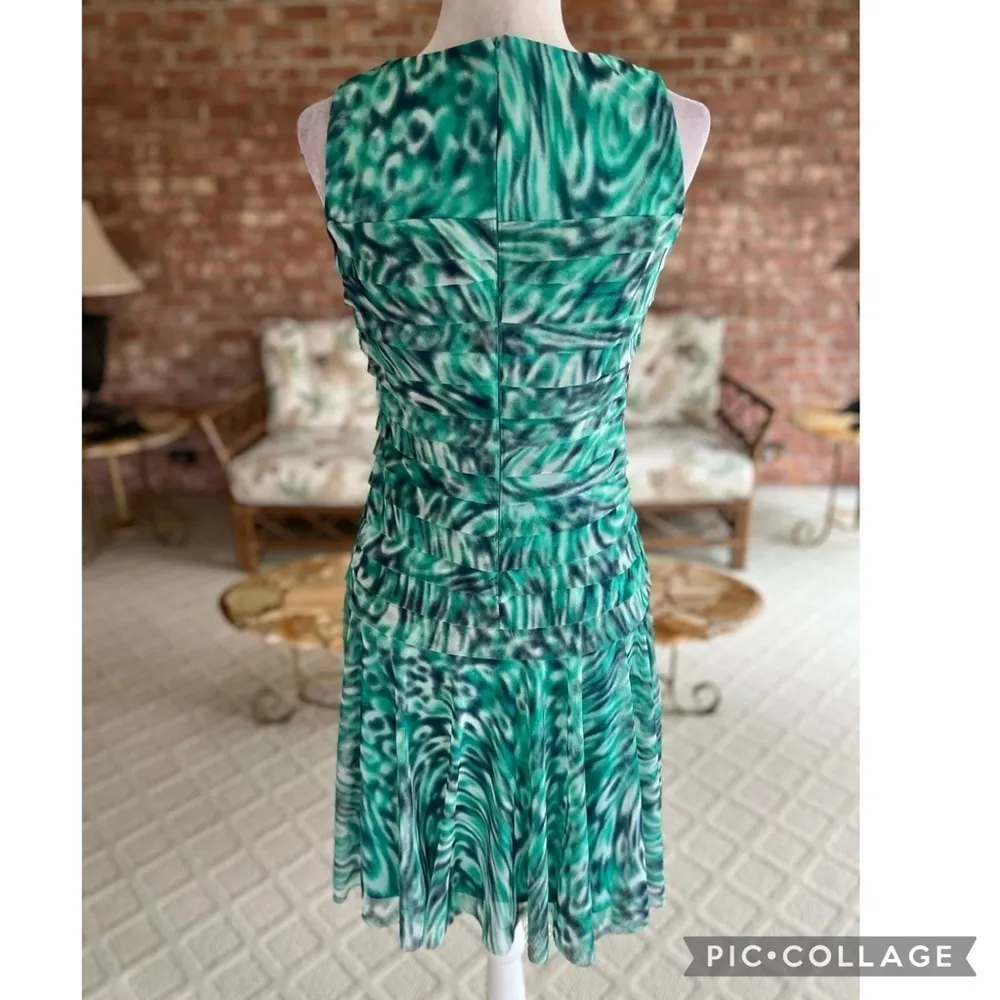 London Times Dress Tiered Layered Mesh Sleeveless 4 Garden Party Flowy Brunch - Image 5