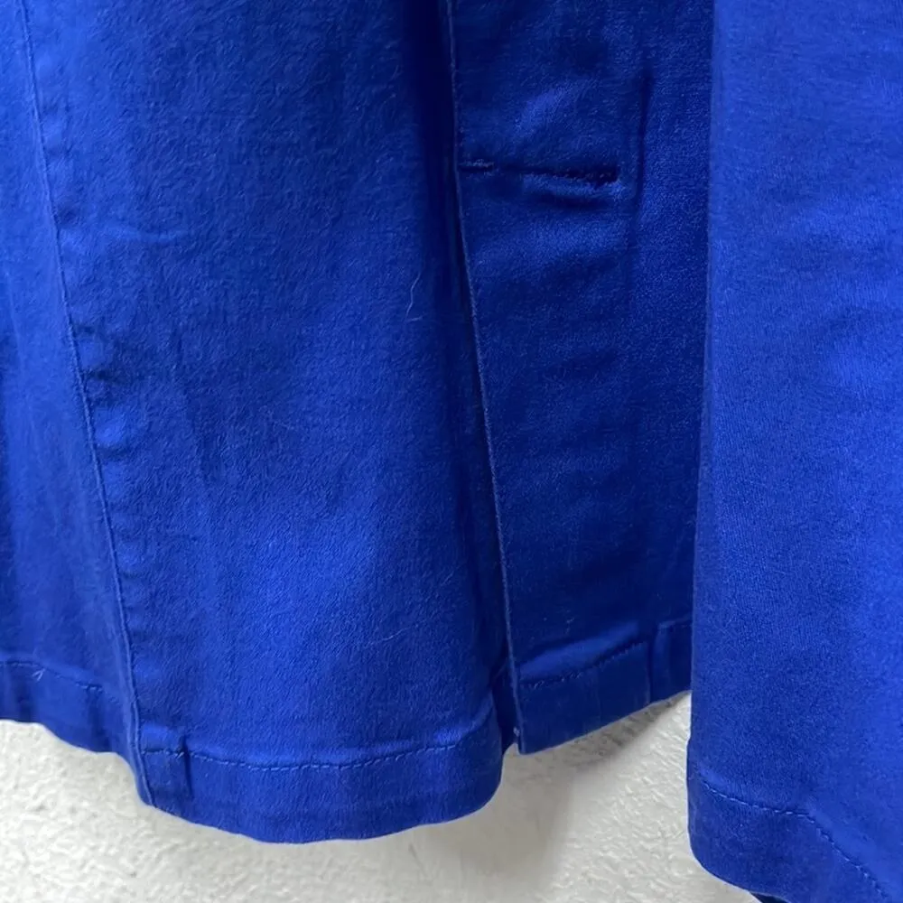 Tia Vtg Eyelet Jacket Size Large Electric Blue Rhinestone Embellished 80s 90s - Image 8