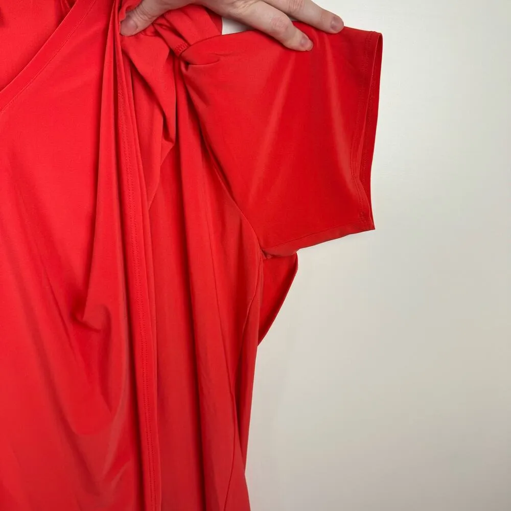 NWT Soft Surroundings Madeline Short Sleeve Tunic in Poppy Red Coral Sz 2X Flowy - Image 5