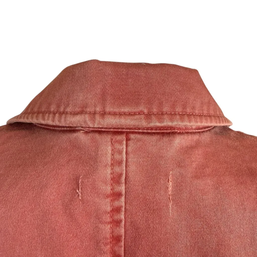 Gap  stonewashed coral collared long sleeve button down blazer jacket women's S - Image 6