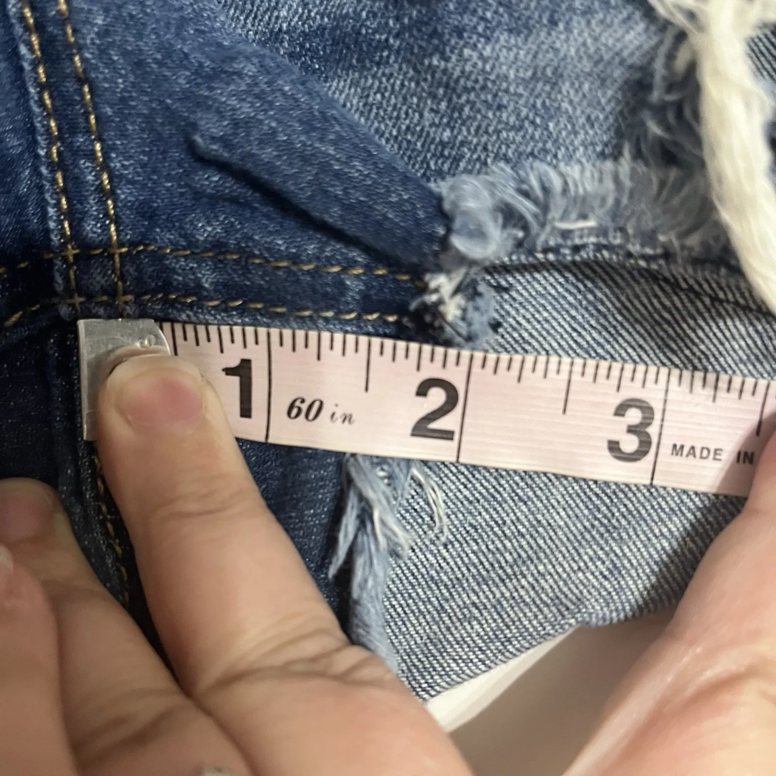 Express Women's Size 4 Jean Shorts Cut Off Distressed Studded Denim Festival - Image 5