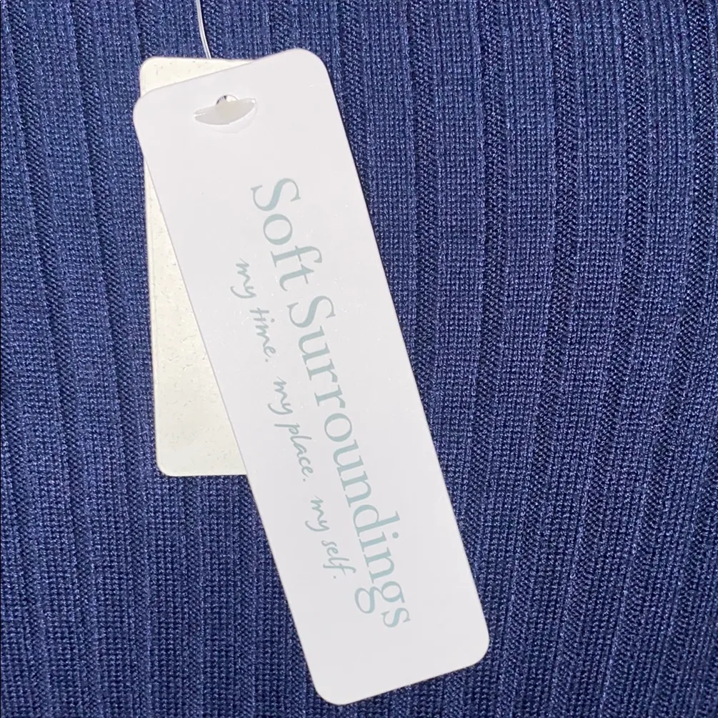 Soft Surroundings Blue Crew Neck Sweater Relaxed Fit - Image 4