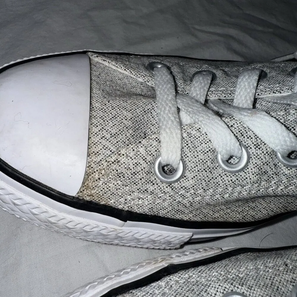Converse All Star Canvas Shoes Womens Size 10 Gray Marled Low Top Chuck Taylors - Image 2
