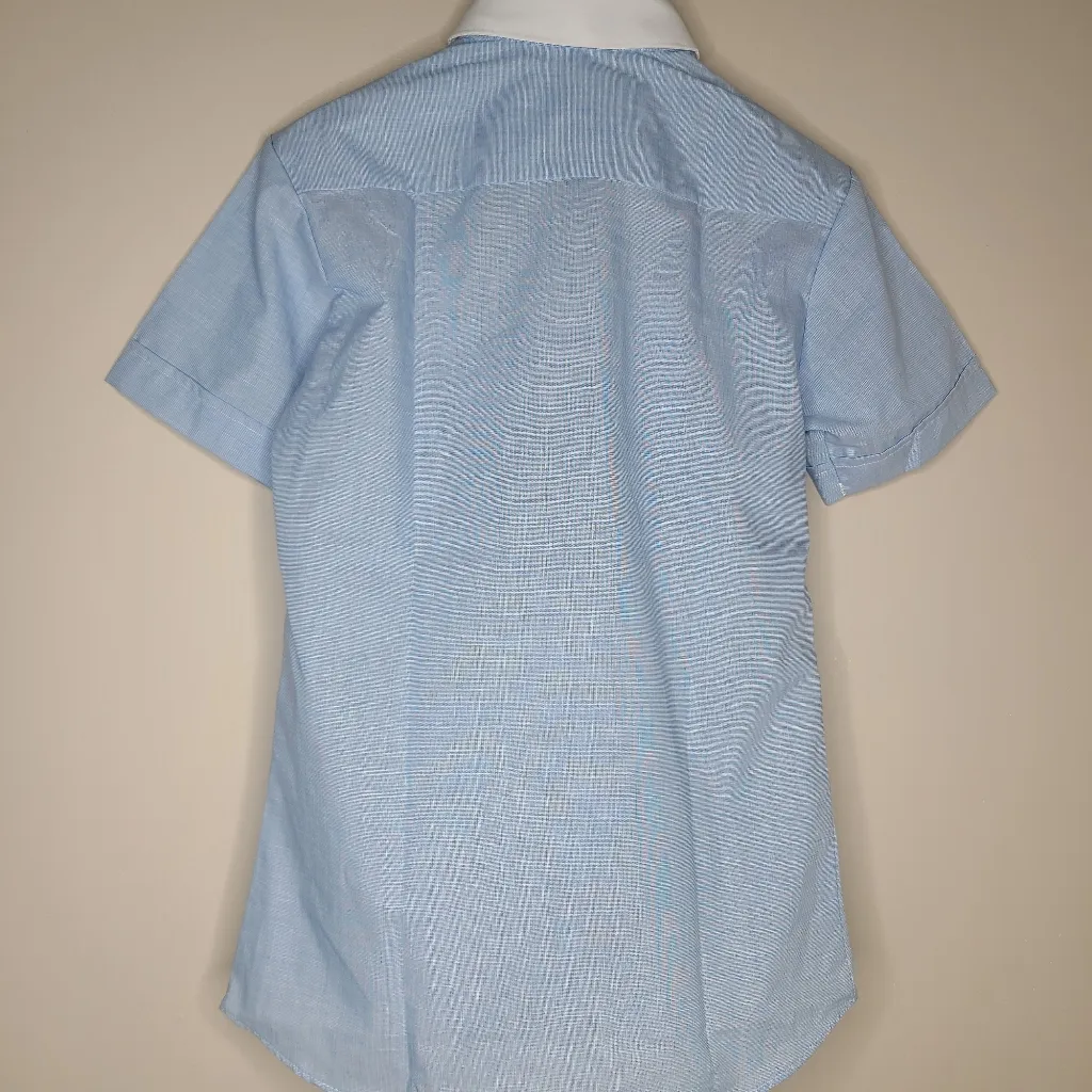 Vintage McDonald's Women's Uniform Button Down Shirt By Stan Herman 1983 Size 4 Blue - Image 3