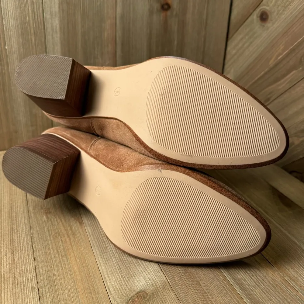 Franco Fortini Women’s Tan Brown Leather Suede‎ Niki Ankle Boots Casual size 10 - Image 7