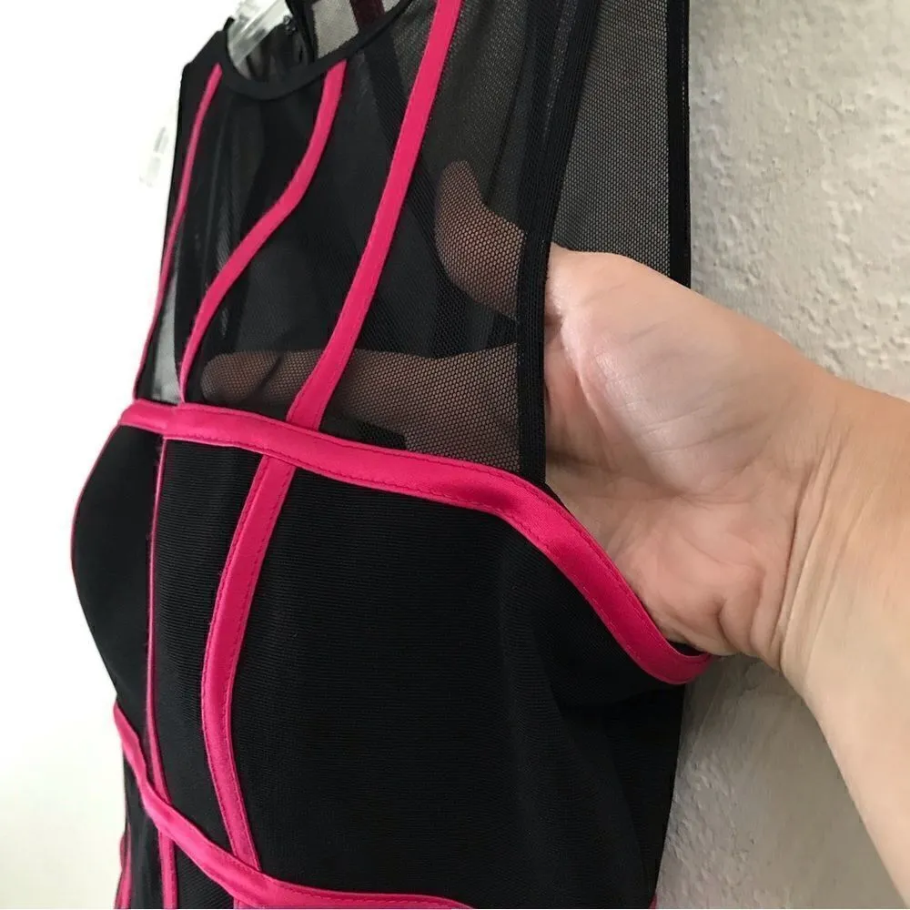 JS Collections retro 60’s look sheer mesh color block sleeveless blouse 4 - Image 6