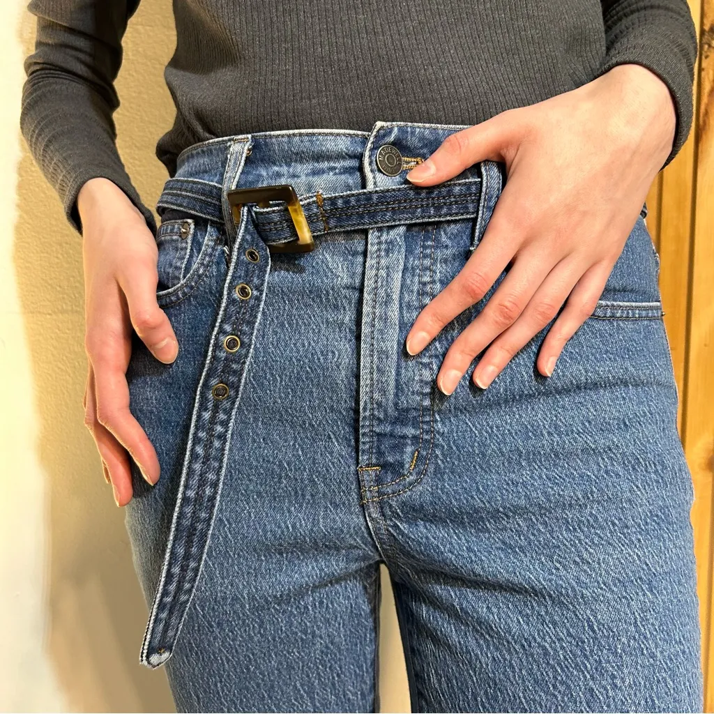 Jean Denim Statement Belt Y2K Coastal Cowgirl Rodeo Western Blue - Image 4