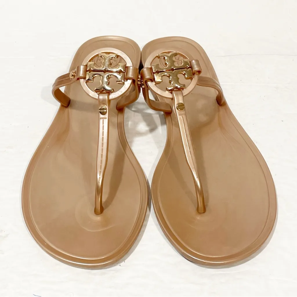 Tory Burch Size 7 Mini Miller Rose Gold‎ thong Sandals - Image 2