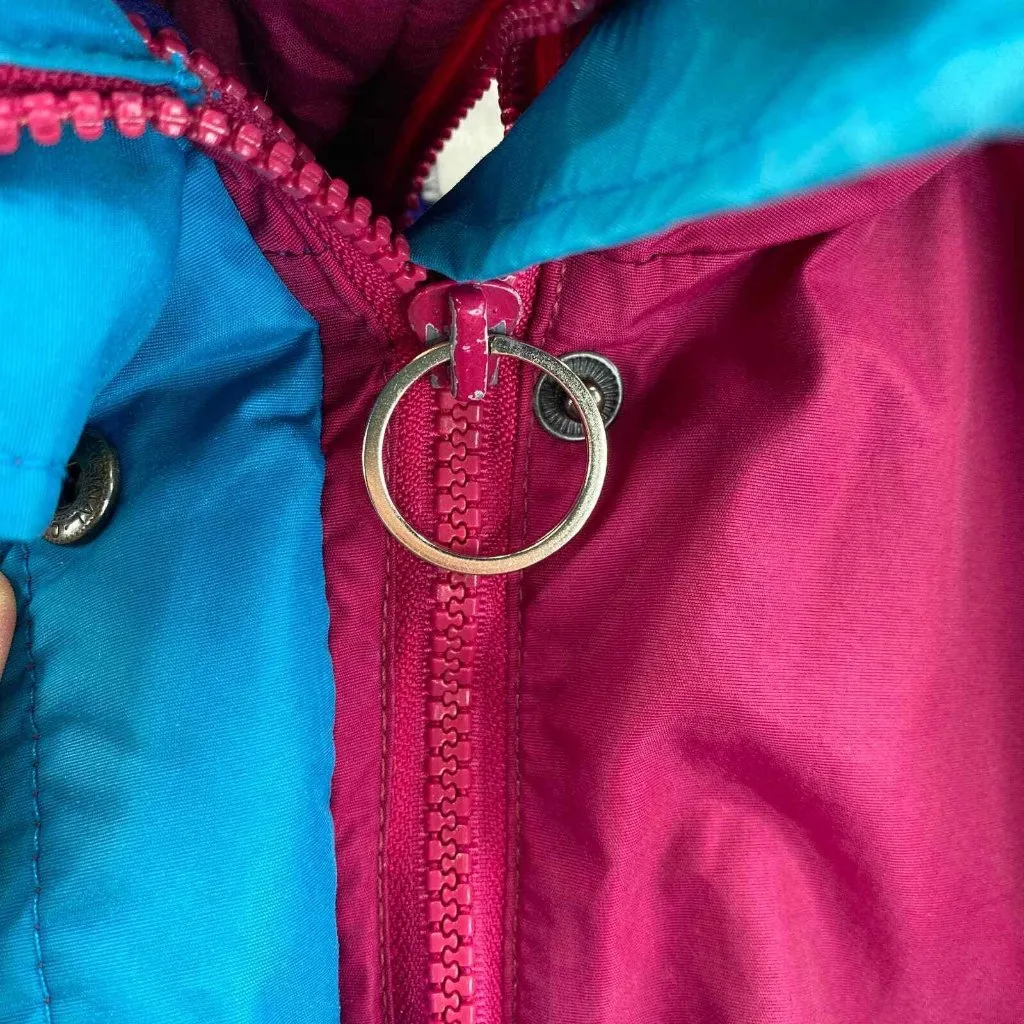 Columbia Long's Peak Jacket Women XL Pink Purple Fleece Zip out Hood‎ Vintage - Image 9