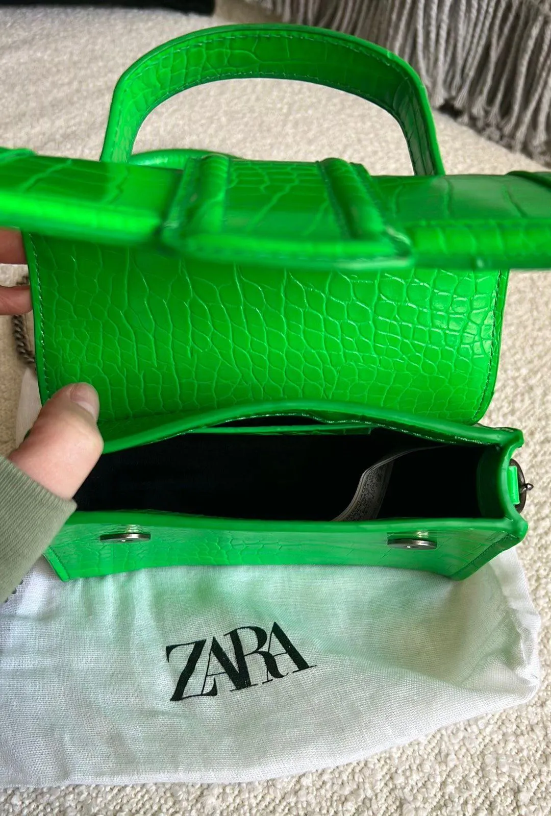 ZARA Neon Green Bag - Image 3