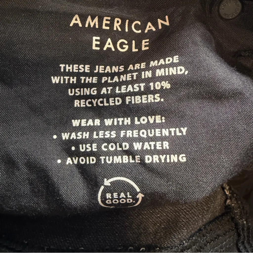 American Eagle Super High Waisted Vegan Leather Ankle Straight Jeans Black 12 - Image 10