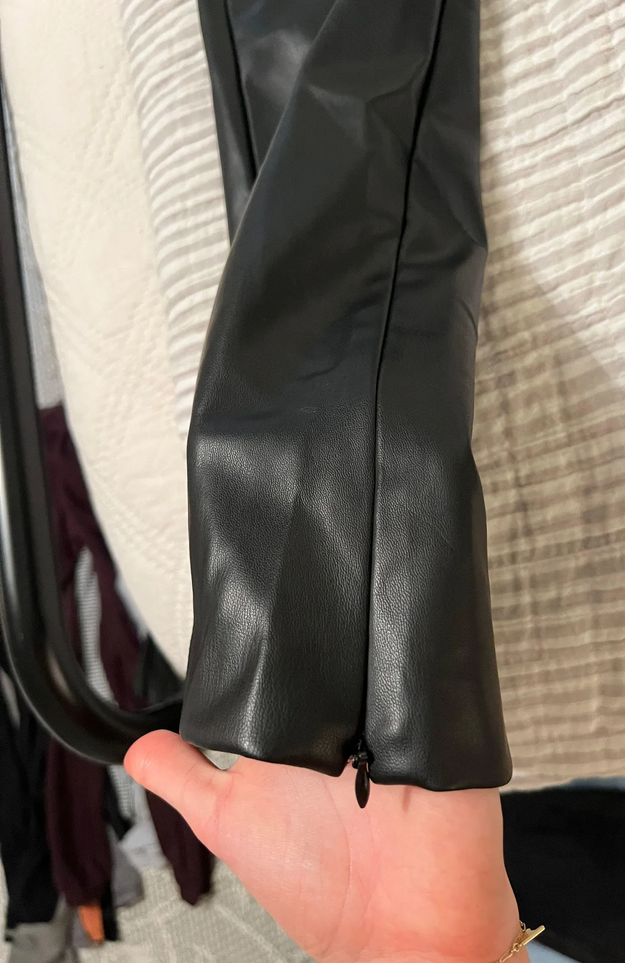 ZARA Straight Leg Leather Pants - Image 6