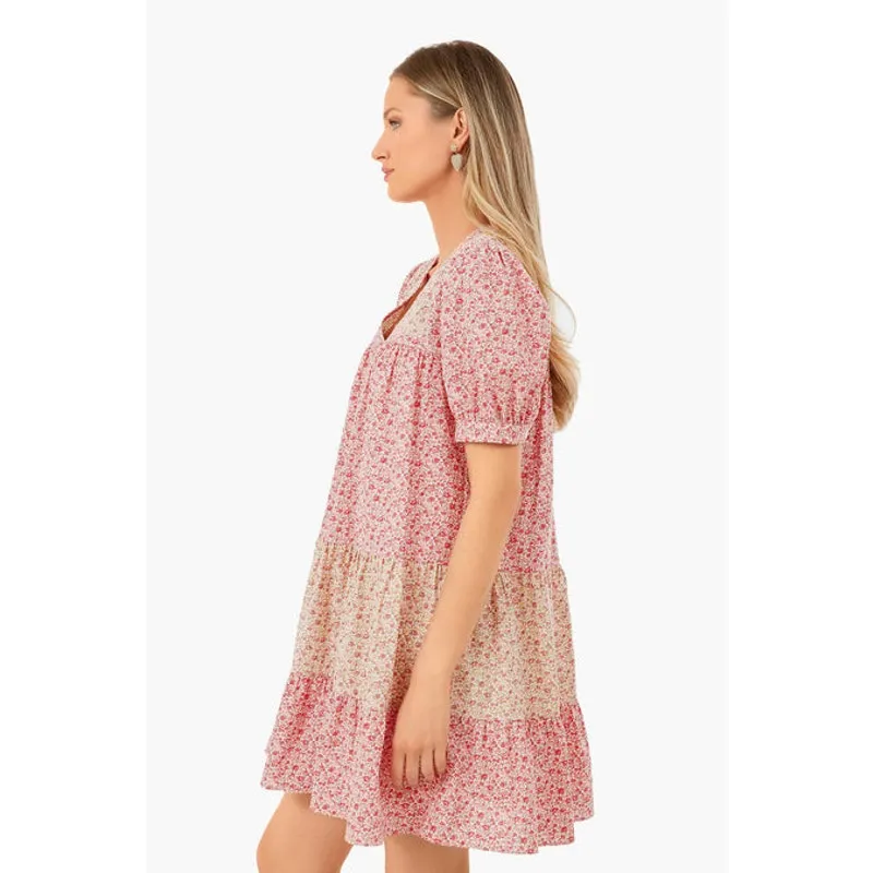 Hyacinth House Tuckernuck Multi Pink Floral Hana Mini Dress Sz S - Image 6