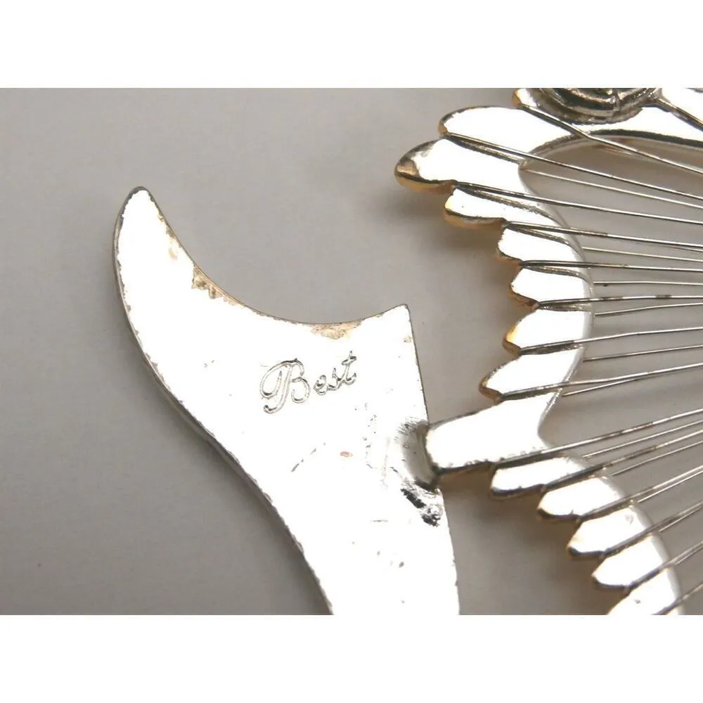 Angelfish Pendant by BEST Vintage Silver & Gold Color Marine Fish Necklace - Image 3