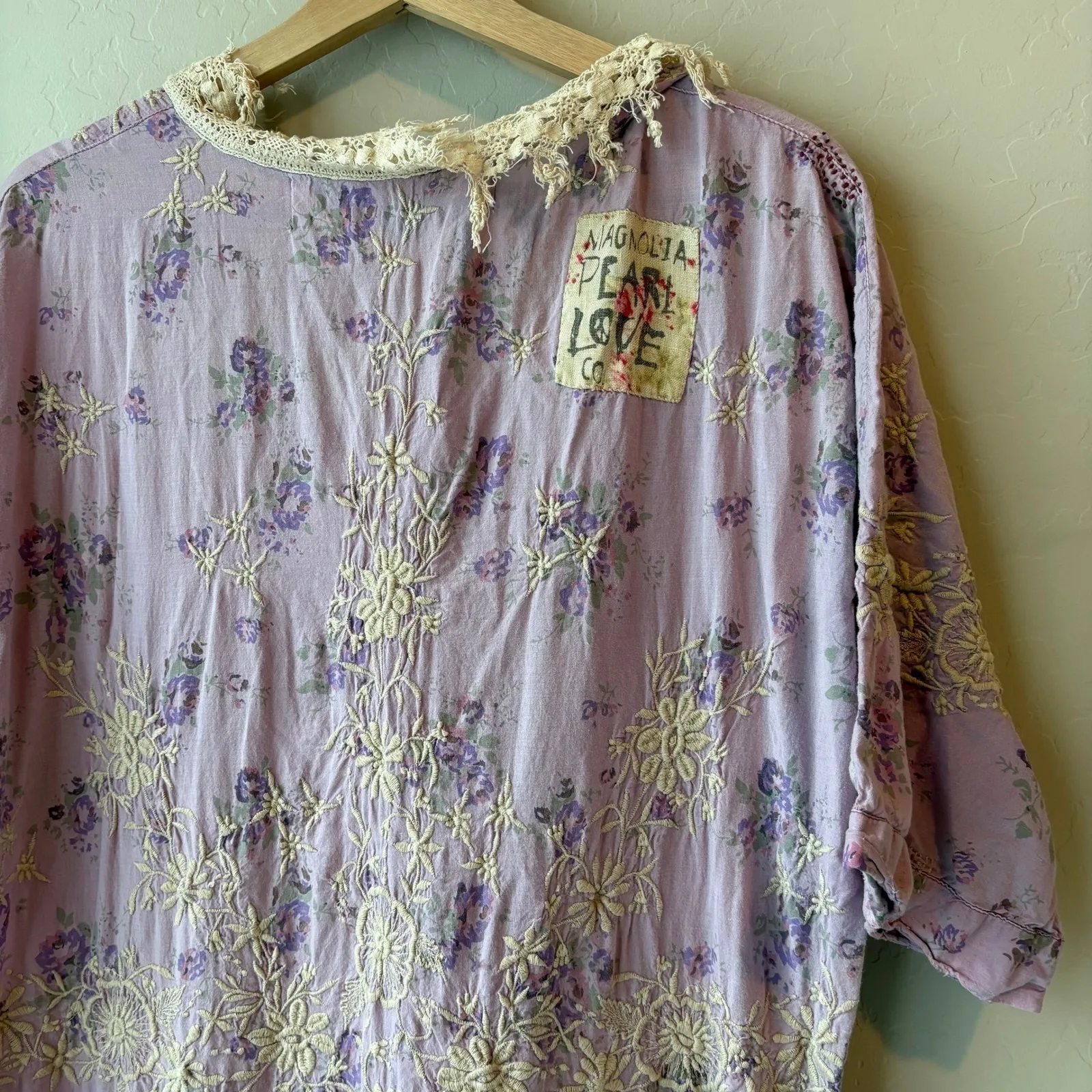 Magnolia Pearl Lavender Garden Bloom Maggie Floral Butterfly Lace Maxi Dress OS - Image 10