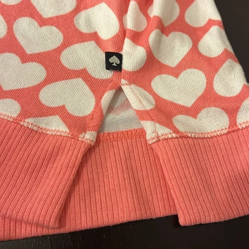 Kate Spade supersoft hearts lounge pullover, knit, Vneck pullover, oversized M - Image 6