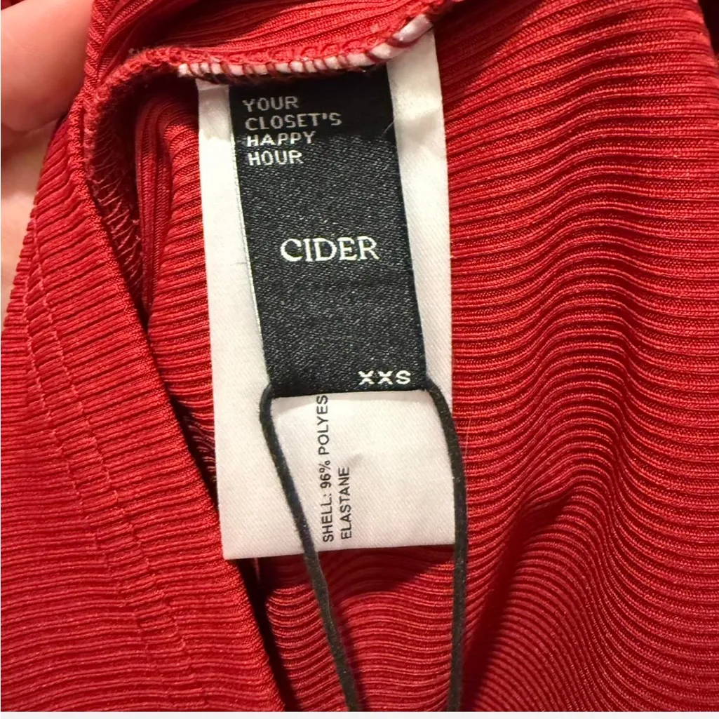 Cider High Neck Ruched and Ribbed Midi Dress - Image 4