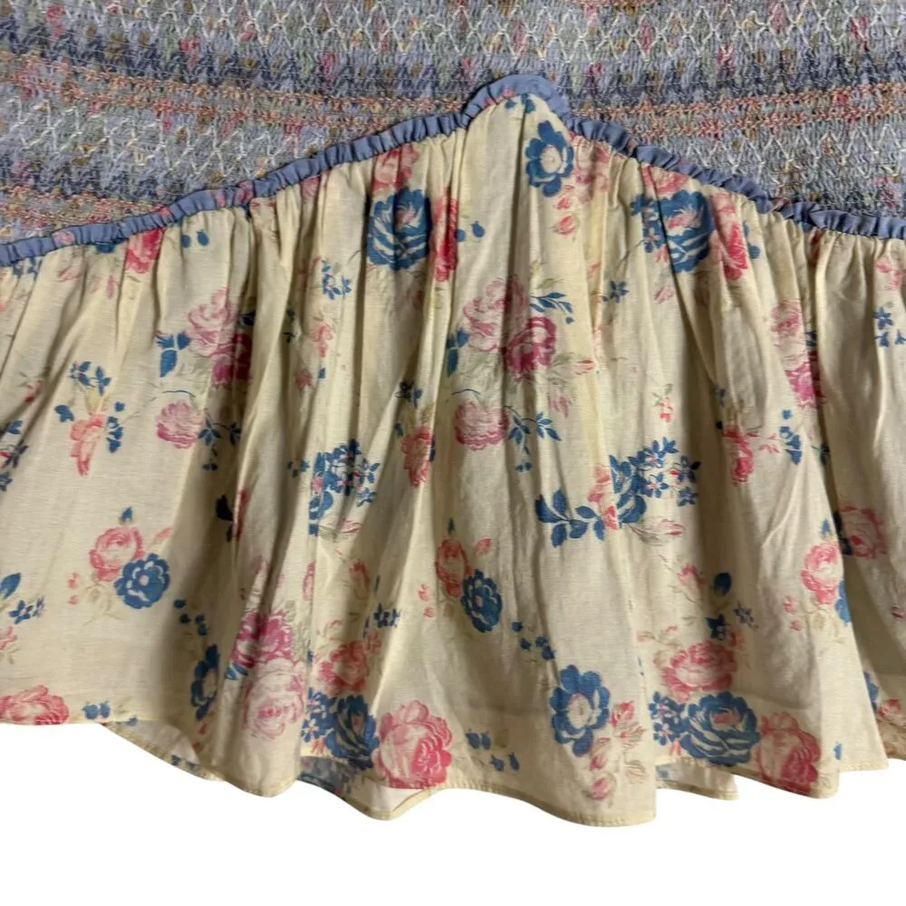 LoveShackFancy Sansom Anguilla Floral Print Two Piece Top Mini Skirt Set Sz S - Image 10