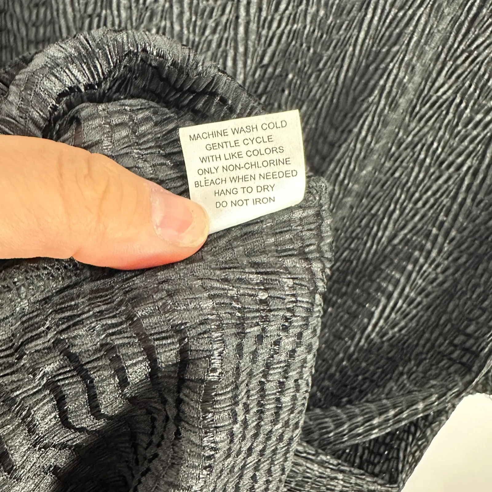 Notations Woman Top 1X Black Textured Crinkle Knit Stretch Blouse Boho‎ Career - Image 6