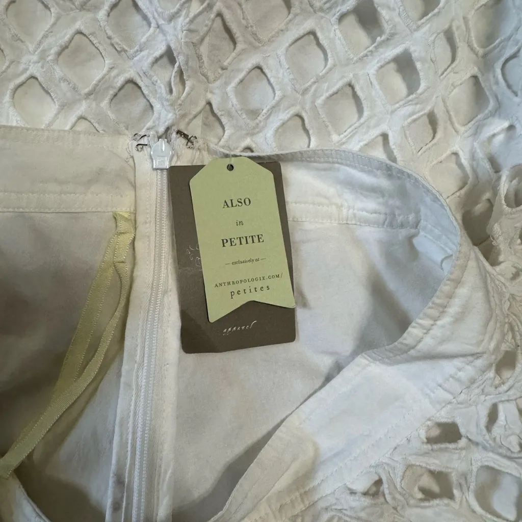 Anthropologie Eclipse Eyelet Skirt white Size 4 - Image 10