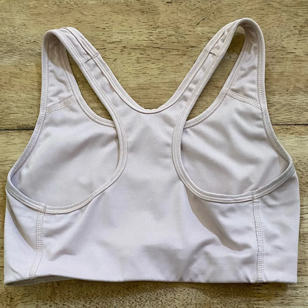 Nike Dri Fit Swoosh Women’s Sz Small Blush Pink Non Padded Athletic Bra‎ - Image 2
