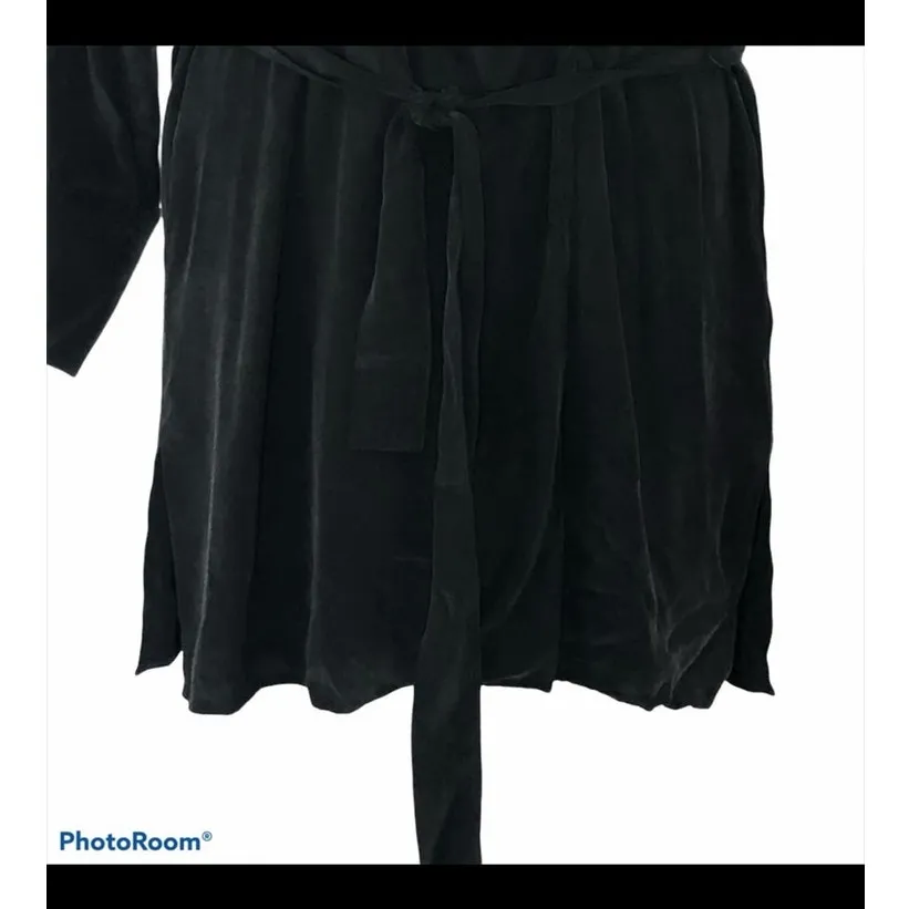 H&M Black V-Neck Wrap Dress Lightweight 3/4 Sleeve Size 2 - Image 6