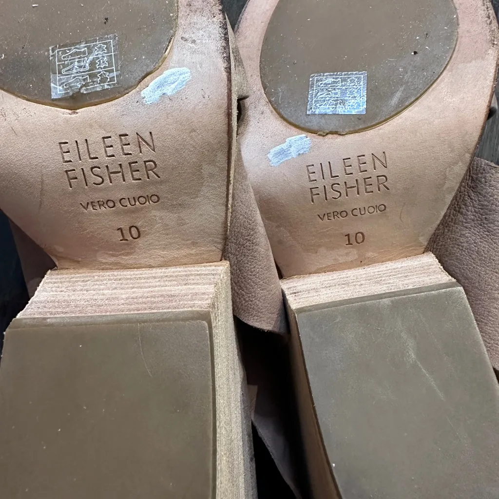 Eileen‎ Fisher Taupe Earth Suede Ellis Sandal Shoes Women's Size 10 EUC - Image 9
