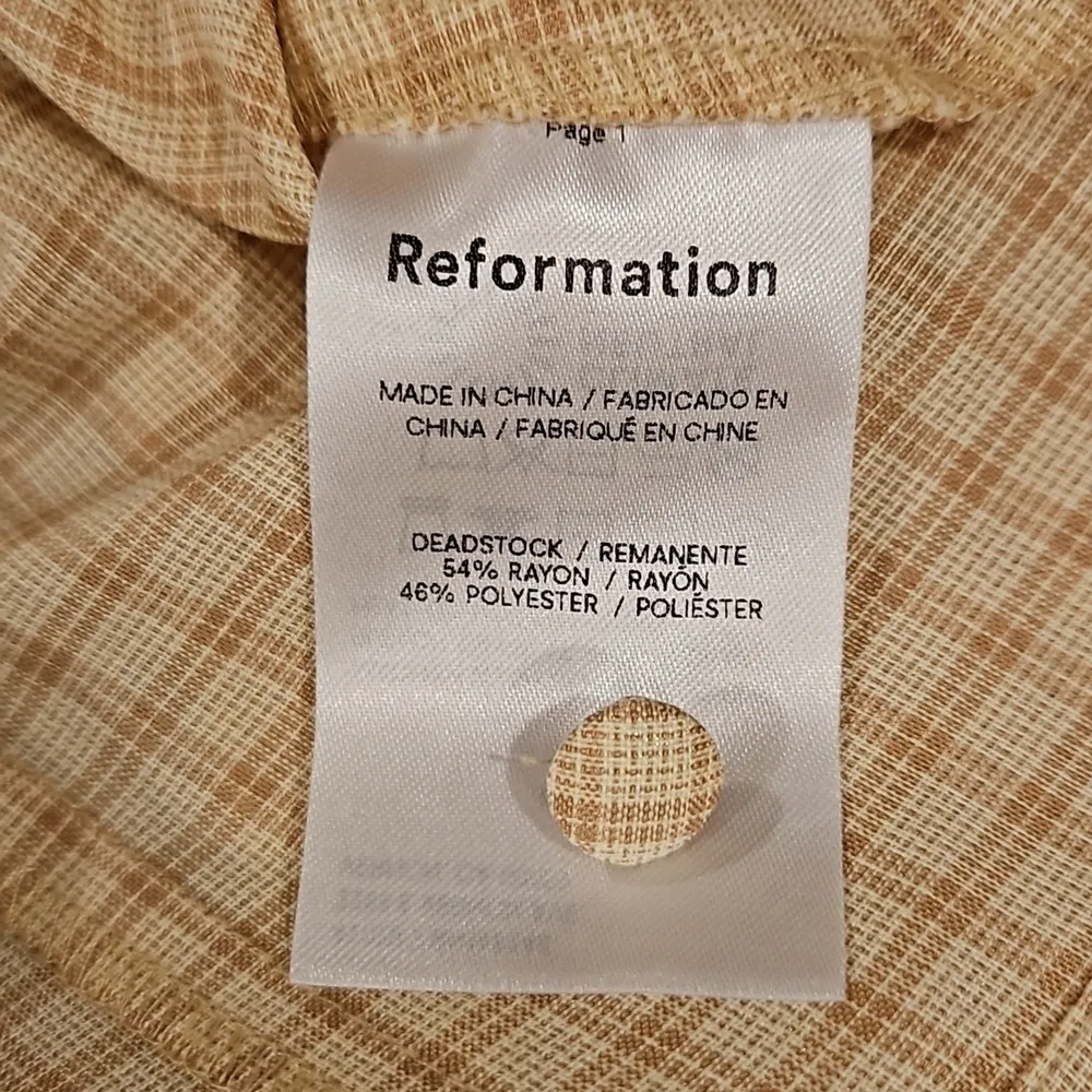 💕REFORMATION💕 Callie Top - Yellow Plaid ~ 4 NWOT - Image 10