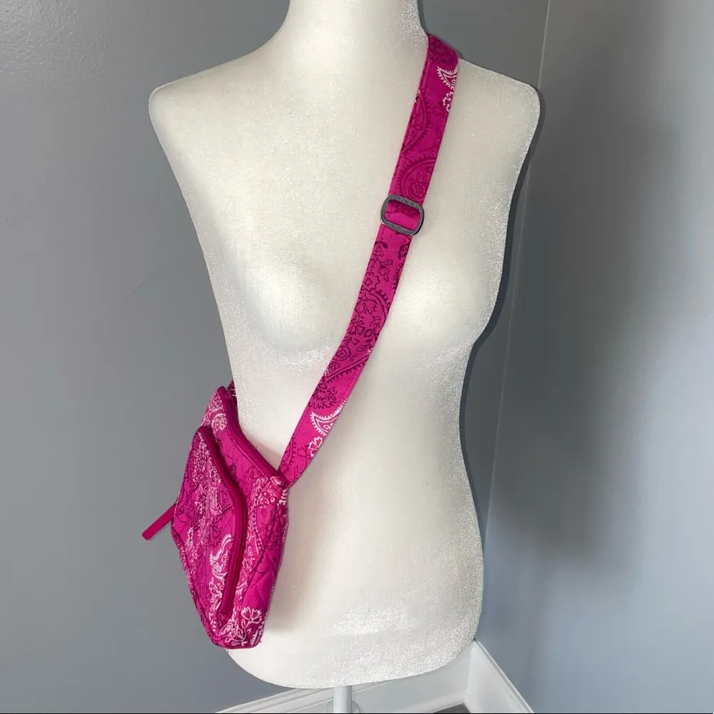NWOT VERA BRADLEY Pink Paisley Print Crossbody Purse - Image 3