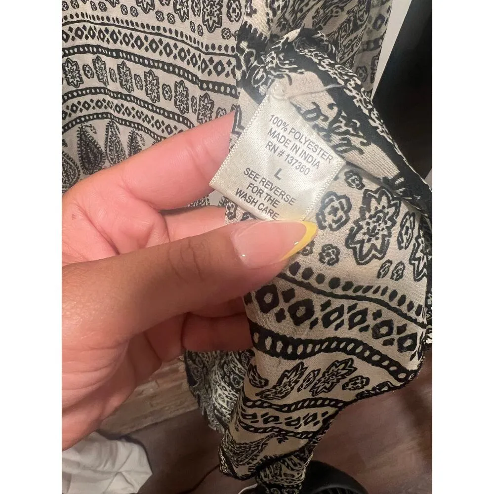 Boho Kimono Tribal Ethnic Coverup Black - Image 9