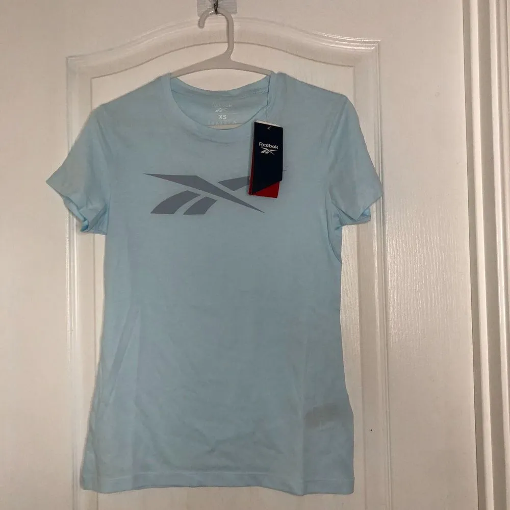 Reebok Womens Shirt XS Blue Tee Graphic Vect Crew Neck‎ Short Sleeve Top NWT - Image 2