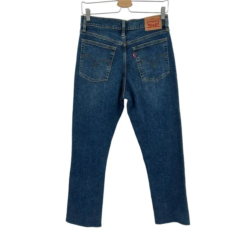 Levi's Wedgie Fit Straight Jeans Medium Destructed Size 29‎ - Image 7