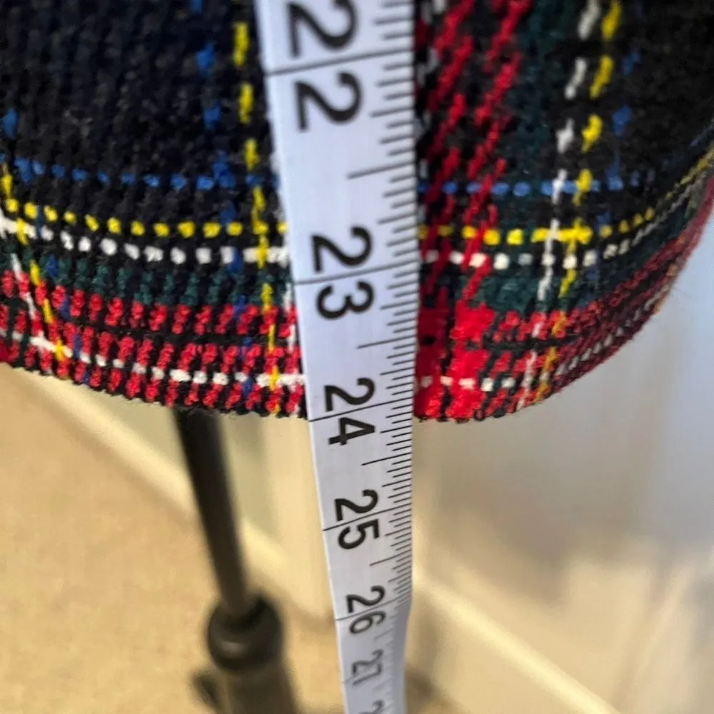 Sag Harbor Womens 10 Black Red Tartan‎ Plaid Woven Jacket Blazer Office VINTAGE - Image 11