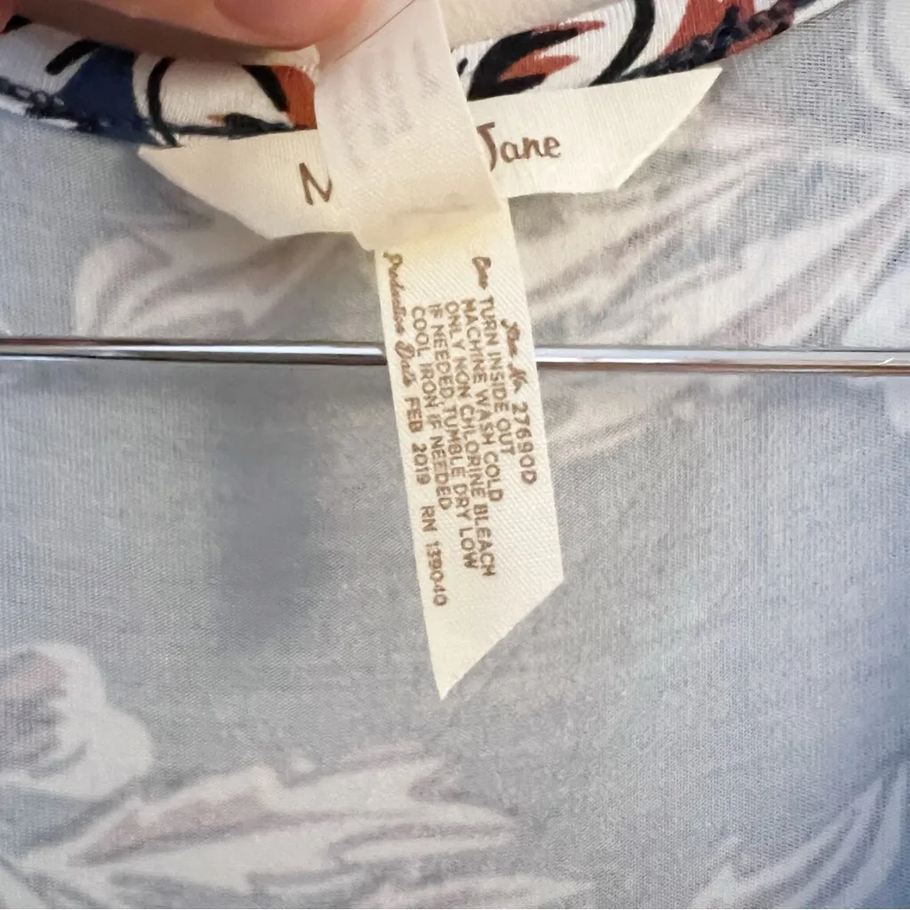 Matilda Jane Blue/Maroon Floral Jersey Stretch Pullover Maxi Dress Pockets Small - Image 6