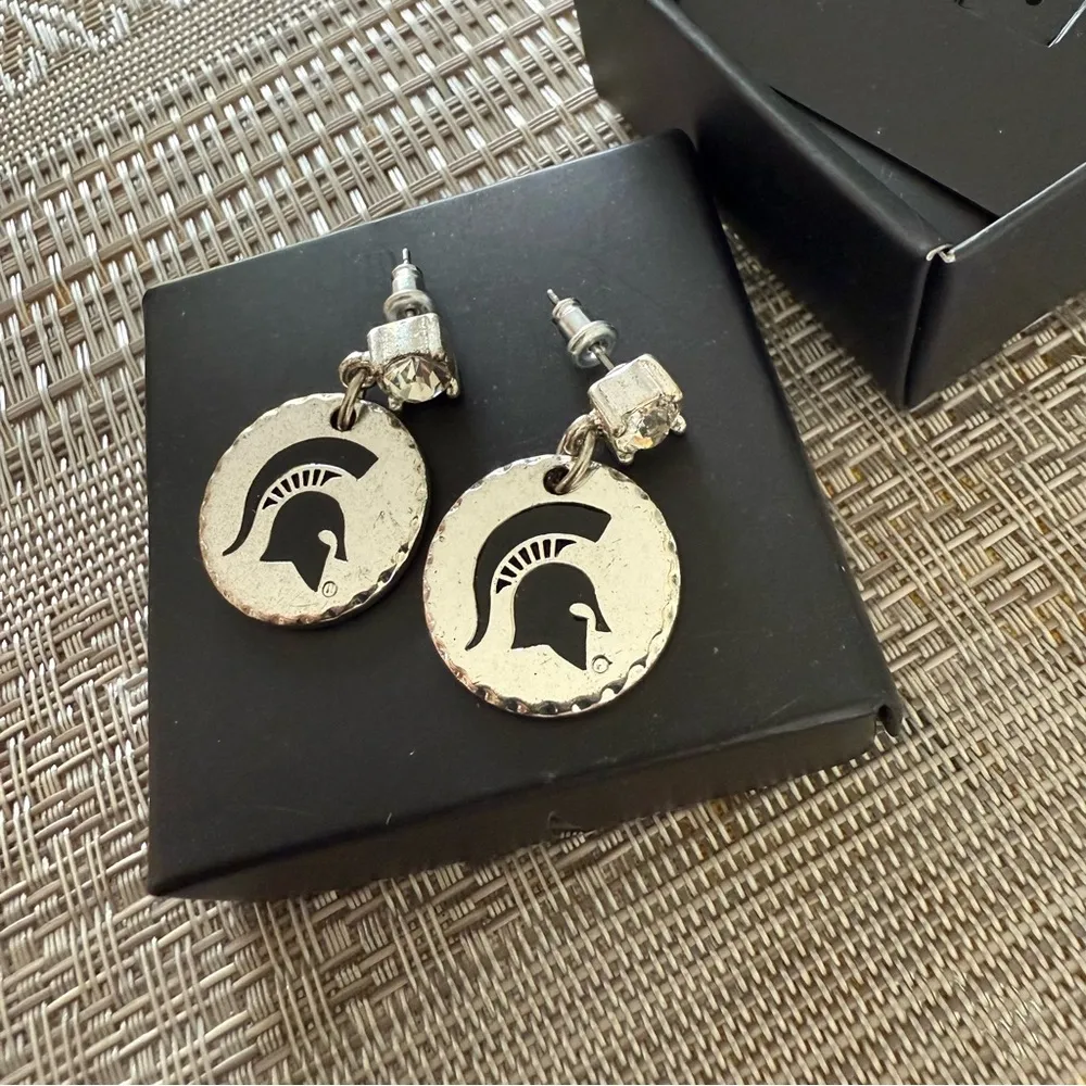 Michigan State Spartans MSU Fans Silver‎ Celestial Drop Earrings Silver - Image 6