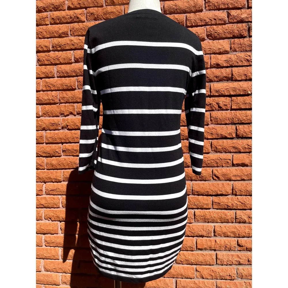Rag and bone knit black and white stripped dress size Medium - Image 2