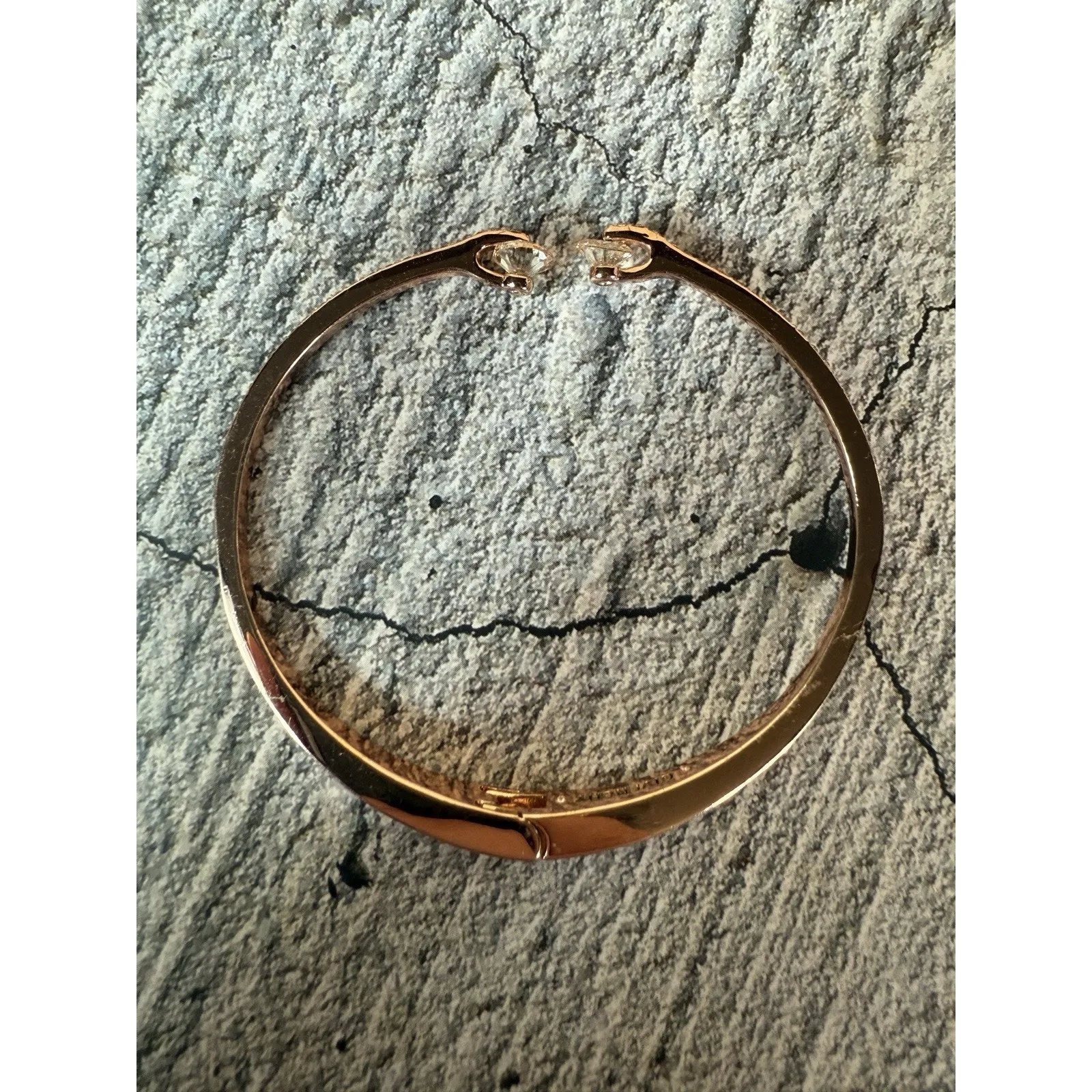 Givenchy EUC  Rose Gold Floating Stone Cuff Hinge Bracelet 7-8" - Image 9