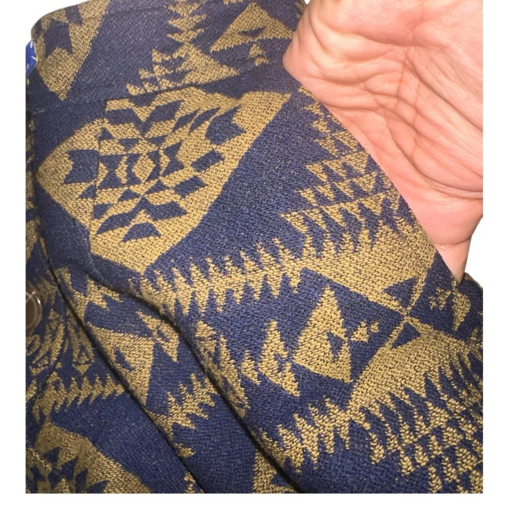 Pendleton Wool skirt Mojave style in pattern navy blue & bronze SIZE 12 - Image 3