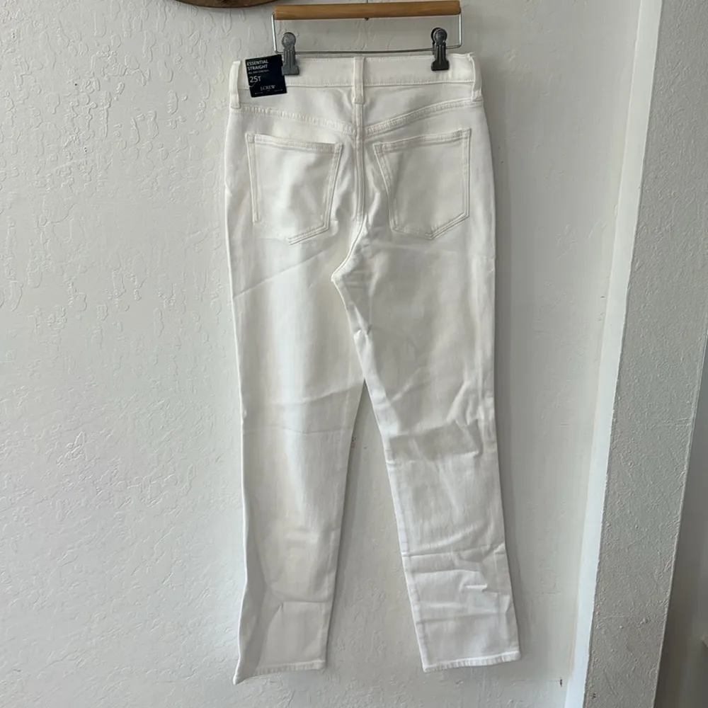 J. Crew White Essential Straight Leg Tall 25 Denim Jean Zip Closure - Image 7