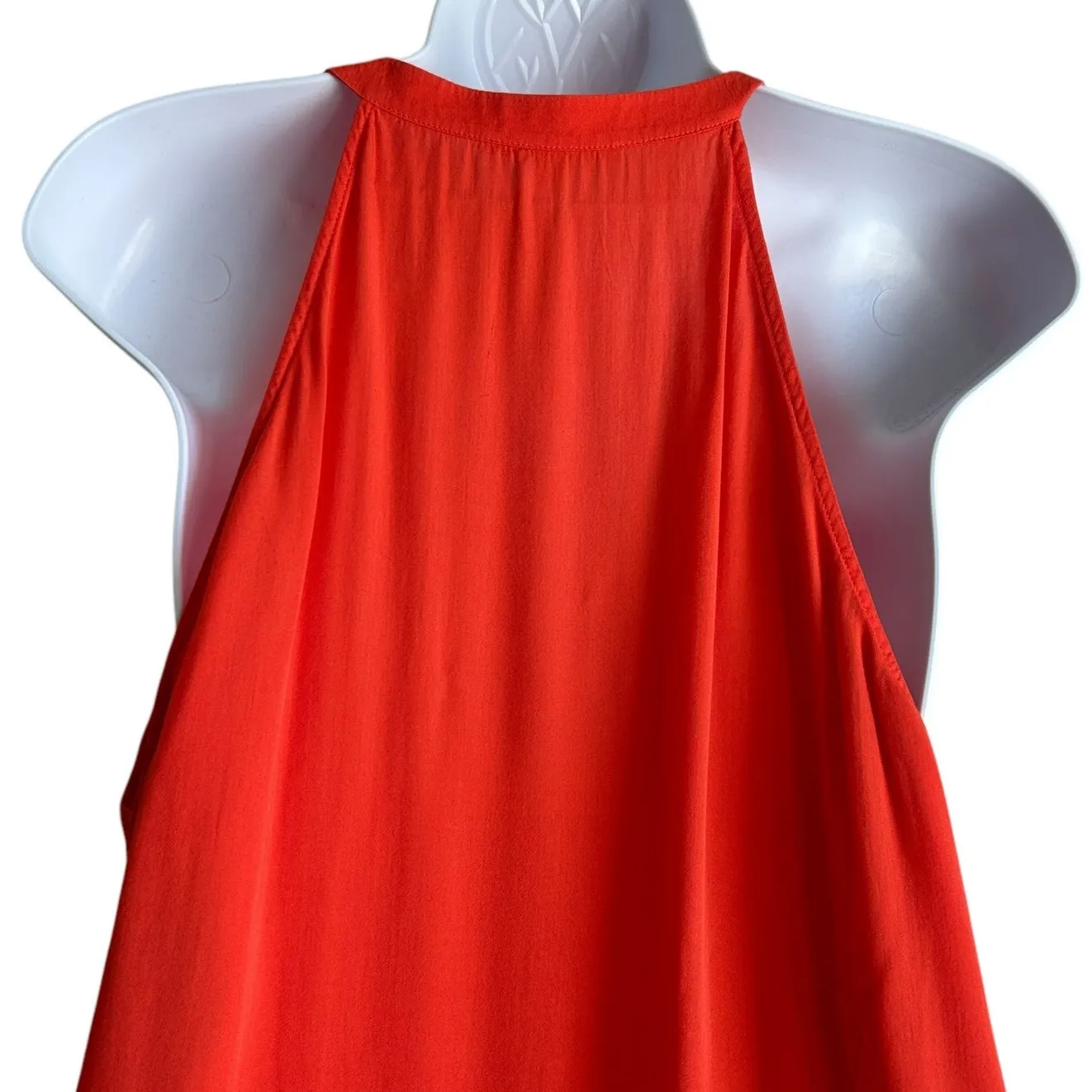 Y2K Gianni Bini Women Tunic Top M Orange Eyelet Inset Flowy Boho Festival Flowy‎ - Image 7