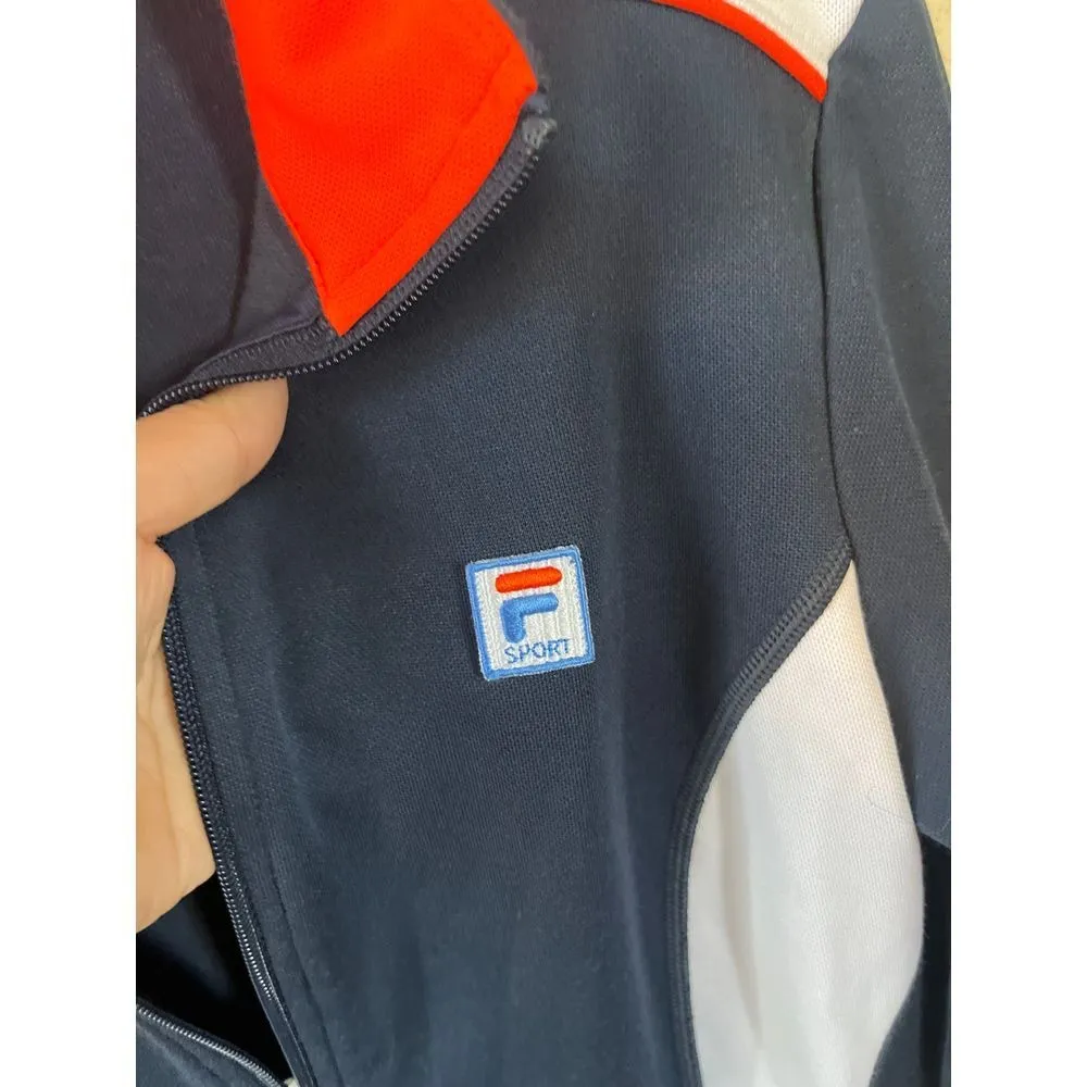 Women's vintage blue  Fila‎ zip up jacket XS blue navy athletic - Image 3