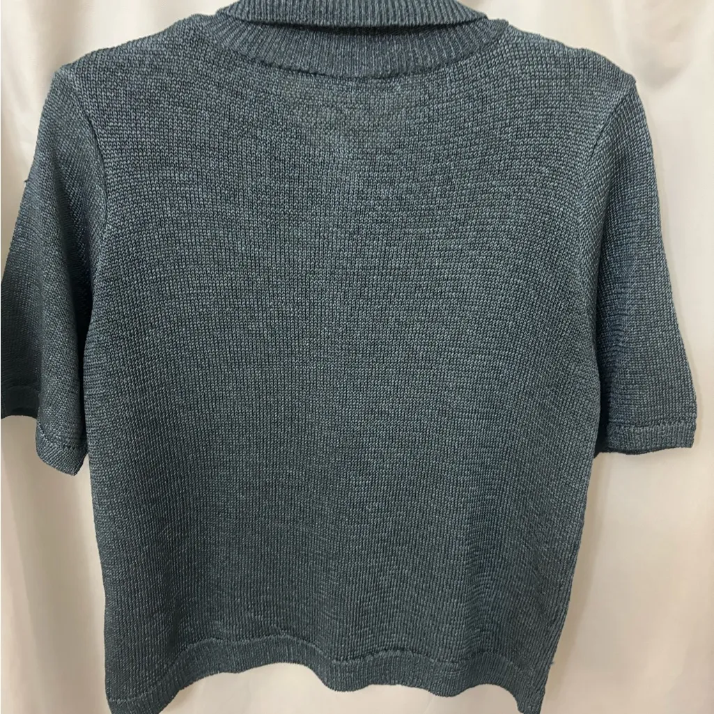 Zara Gray Knit Button-Up Shirt - Image 9