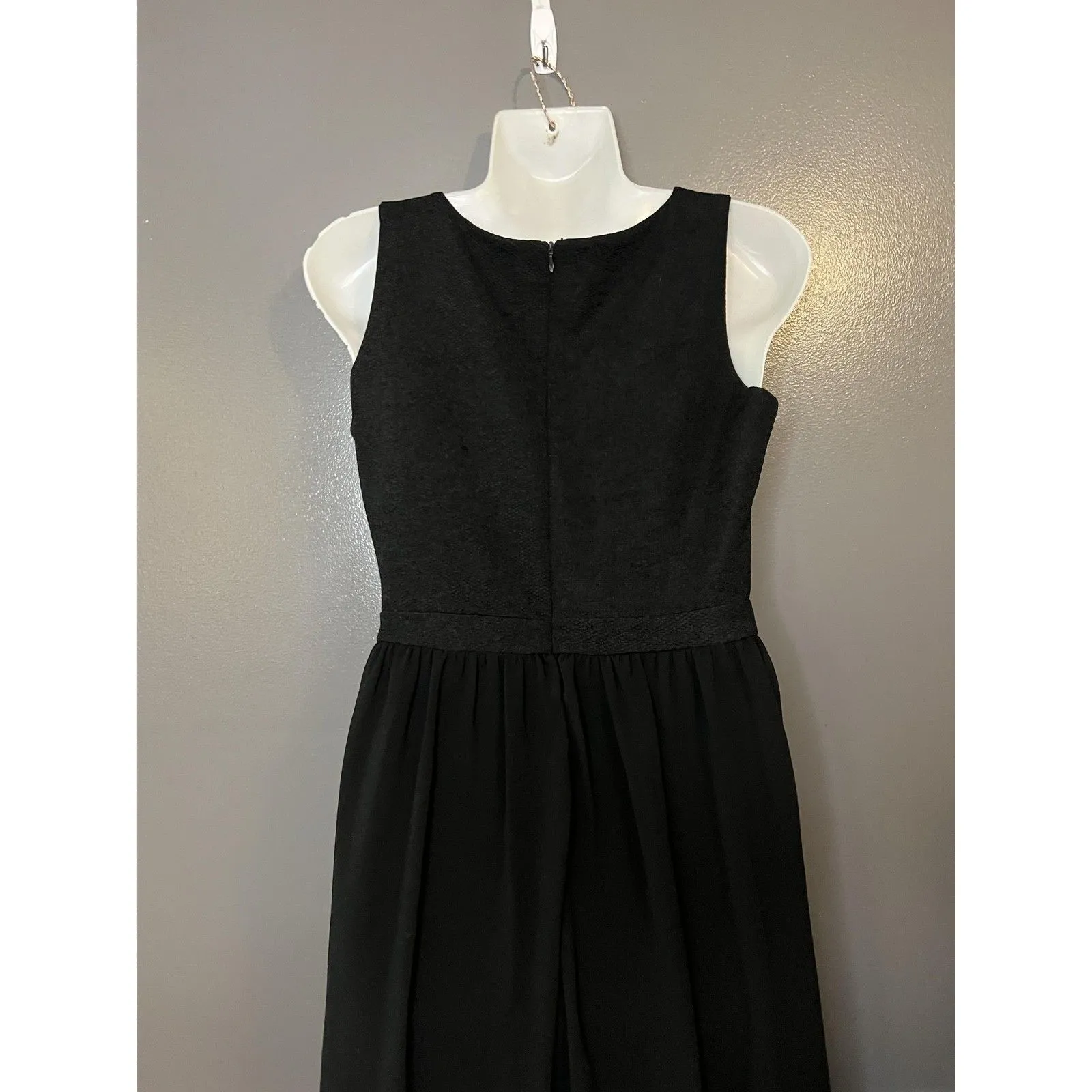 Antonio Melani Dress Womens XS Black Chiffon Fit Flare Sleeveless Midi Cocktail - Image 7