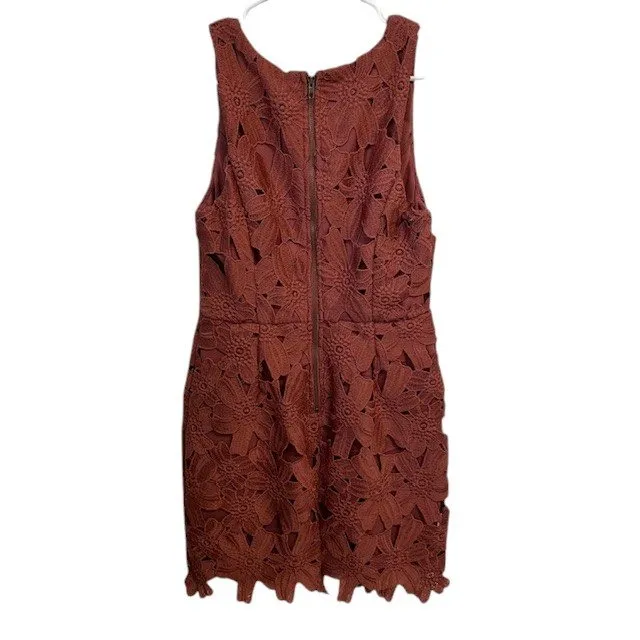 ASTR‎ The Label Lace Dress Sleeveless Floral Occasion Party Mini Dress Sz Med Red - Image 4