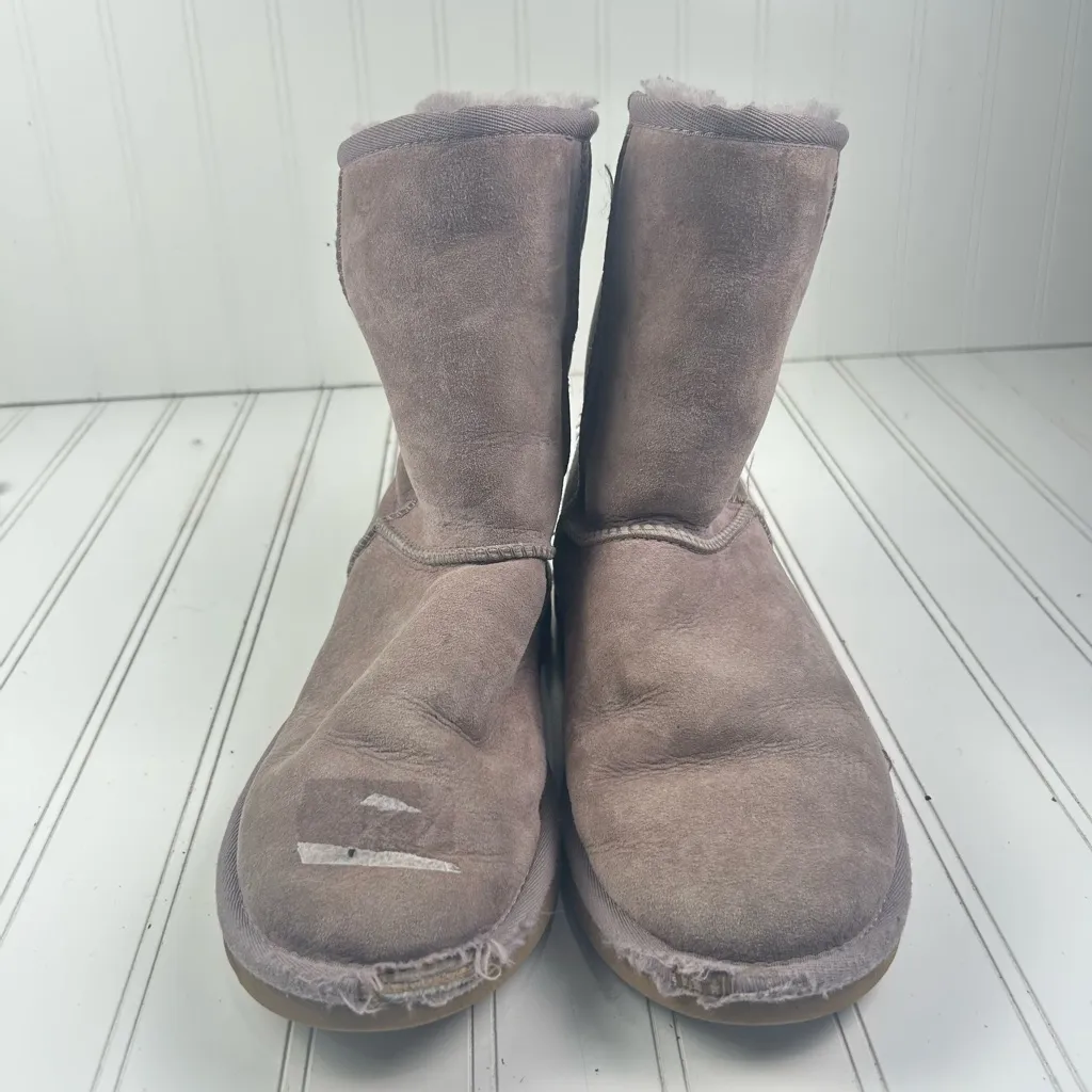 UGG AUSTRALIA Classic Short Purple Suede Boots Sheepskin Women’s Size 7 - Image 7